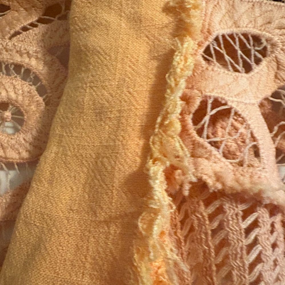 POL Peach Crochet Lace Button-Front Vest - Picture 8 of 11